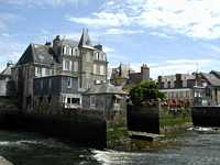 The furnished bridge of Landerneau with houses, shops, and restaurants over the river