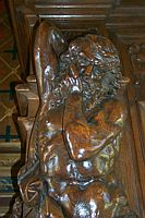 Details from a carved wooden buffet