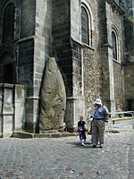 Admiring a relic from the Druids