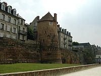 A middle ages guard tower built on a Roman foundation