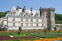 The chateau overlooking a corner of the gardens
