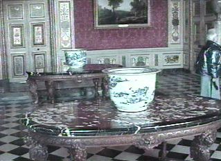 Chinese urns and marble tables