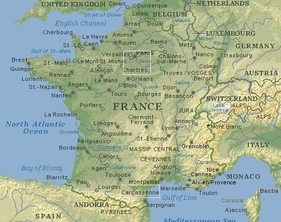 The large map of France
