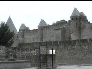 The walled city of Carcossonne.