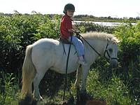 Juli taking a pony ride