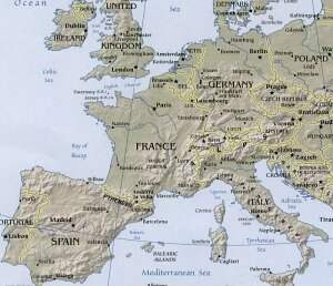 A map of Europe to help follow where we've been