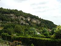 Cliffs around Les Eyzies-de-Tayac containing high carved out shelters