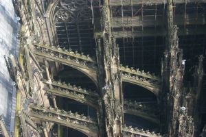 Flying buttresses with intricate carving