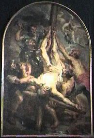 St. Peter being crucified