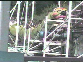 Mom and Juli enjoy a roller coaster