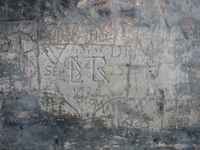 17th century graffiti protected under glass