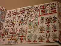 A full color Mayan (or Aztec) book.  What do you want the story to be?  There are no words to contradict you.
