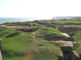 The remains of the bunkers and grass cover bomb craters