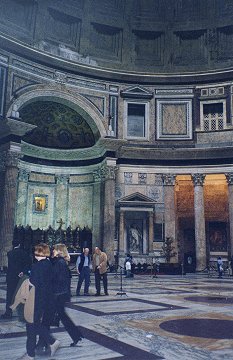 The inside of the Pantheon.  The oldest church in continuous useage--more than 2000 years