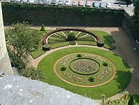 The moat is now a formal French garden