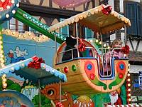 Taking a ride on a festive Ferris Wheel