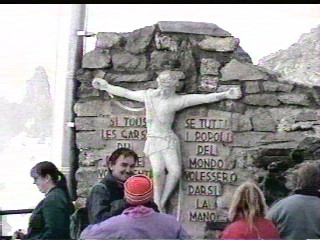 Jesus marking the French-Italian border