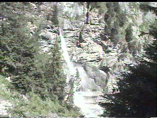 Waterfalls running down the cliffs