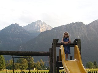 Gotta climb--this time on a swing set