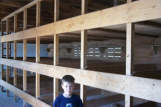 The prisoners slept in pine bunks with thin padding and were required to keep the room spotlessly clean