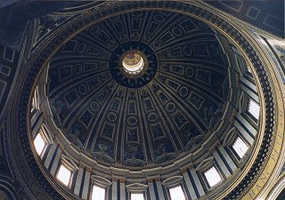 Looking up into the dome from the floor