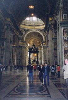 The 'simple and spare' interior of St. Peter's